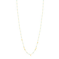 Collier doré pampilles résine verte 40 cm