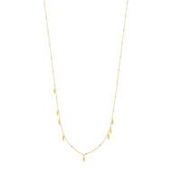 Collier doré pampilles résine bleue 45 cm