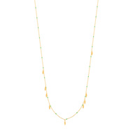 Collier doré pampilles résine verte 45 cm