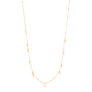 Collier doré pampilles résine rose 50 cm