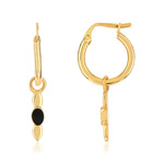 Boucles d'oreilles doré acrylique noire - vue 1