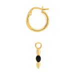 Boucles d'oreilles doré acrylique noire - vue 2