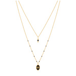 Collier doré acrylique résine noire 42 cm - vue 1