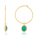 Boucles d'oreilles dorées agates vertes - vue 1