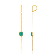 Boucles d'oreilles dorées agates vertes