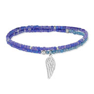 Bracelet fantaisie acier tons bleus