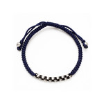 Bracelet cordon bleu marine - vue 1
