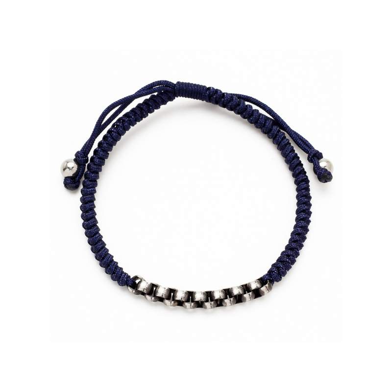 Bracelet cordon bleu marine - vue 1