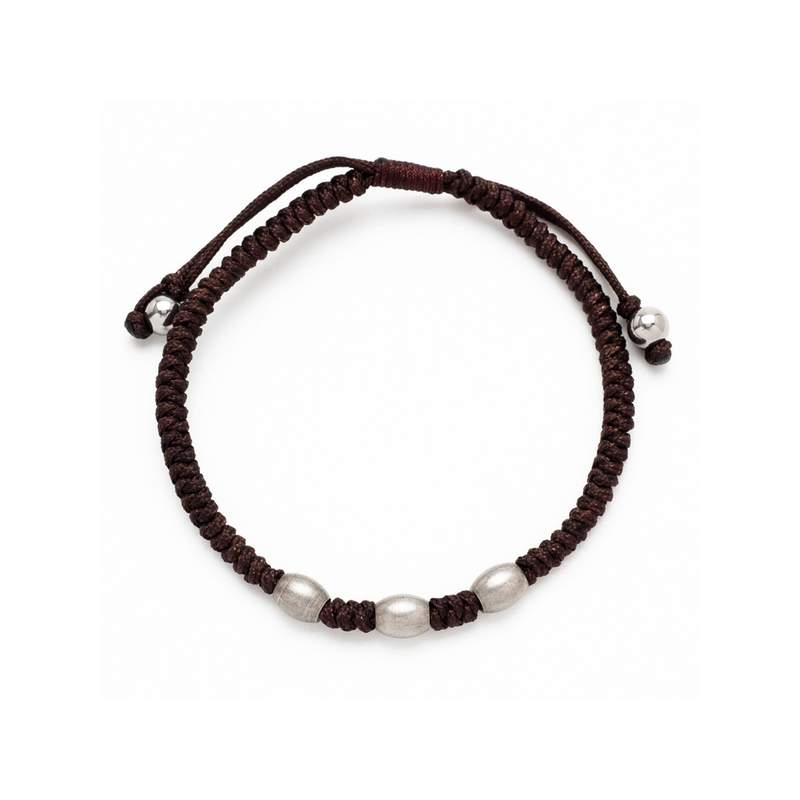 Bracelet cordon marron - vue 1