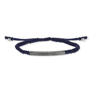 Bracelet cordon tressé bleu marine