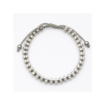Bracelet acier coton gris - vue 1