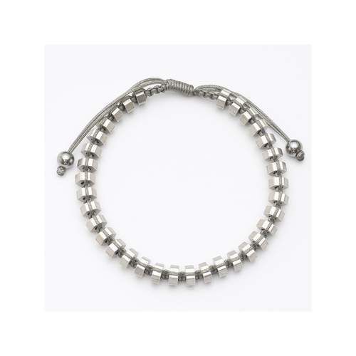 Bracelet acier coton gris