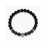 Bracelet pierres naturelles vertes et noires - vue 1