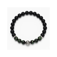 Bracelet pierres naturelles vertes et noires