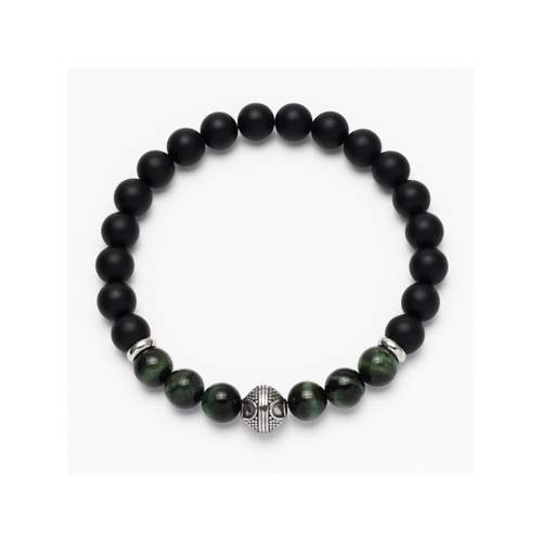 Bracelet pierres naturelles vertes et noires