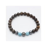 Bracelet hématites et turquoises. - vue 1