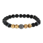 Bracelet acier et agates 21 cm - vue 1