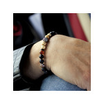 Bracelet acier et agates 21 cm - vue porté 1