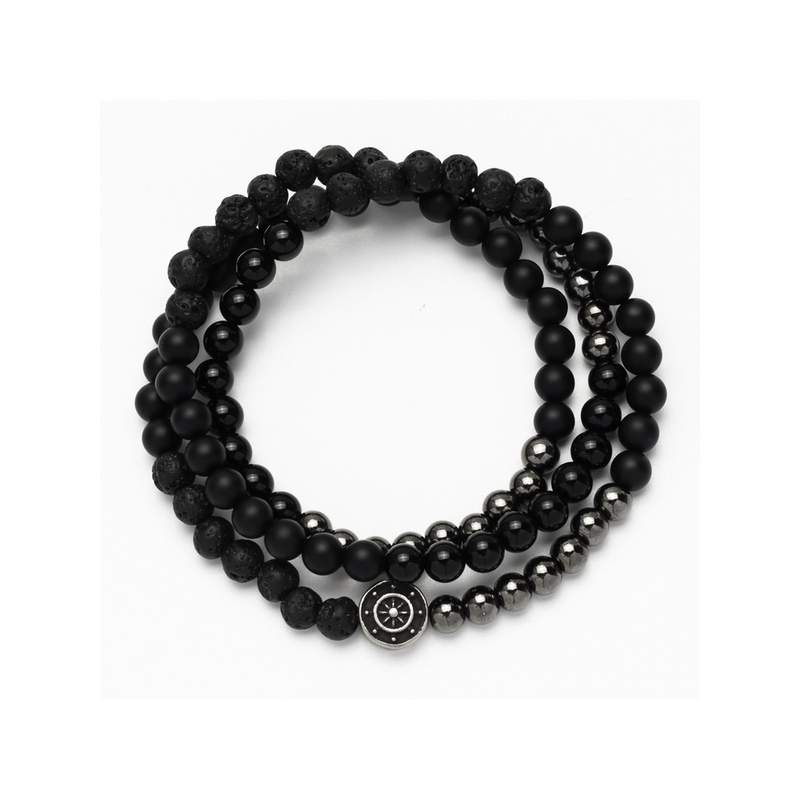 Bracelet onyx hématite - vue 1
