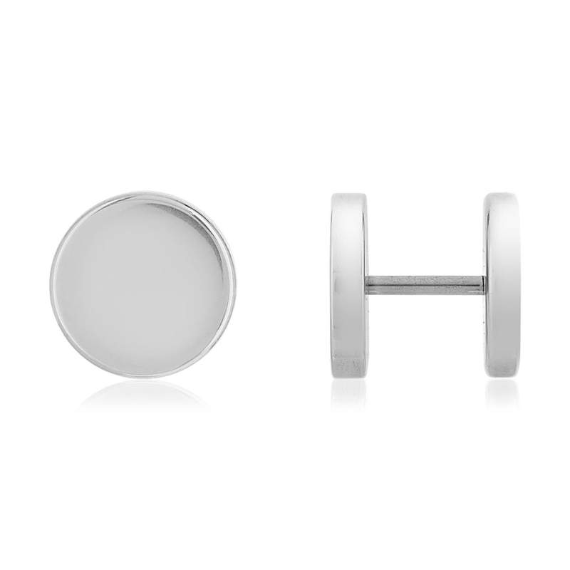 Boucles d'oreilles acier rondes - vue 1