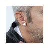Boucles d'oreilles acier rondes - vue Vporté 1