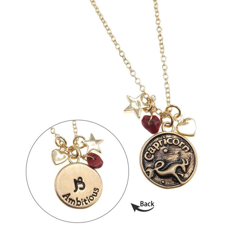 Collier laiton dore capricorne - vue 1