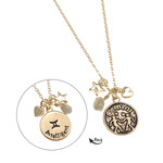 Collier laiton dore gémeaux - vue 1