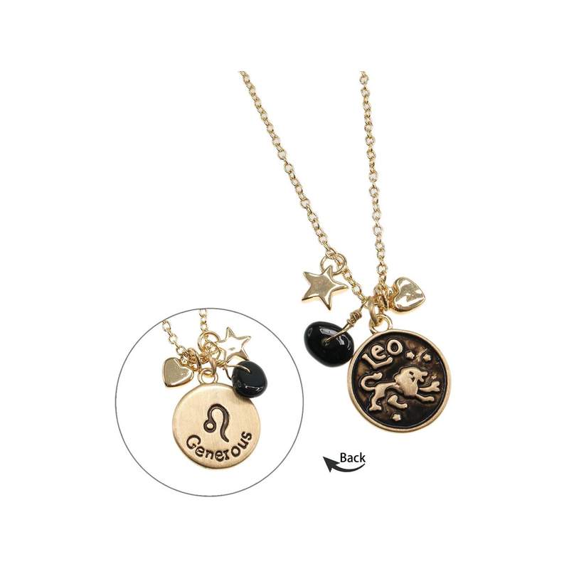 Collier laiton dore lion - vue 1