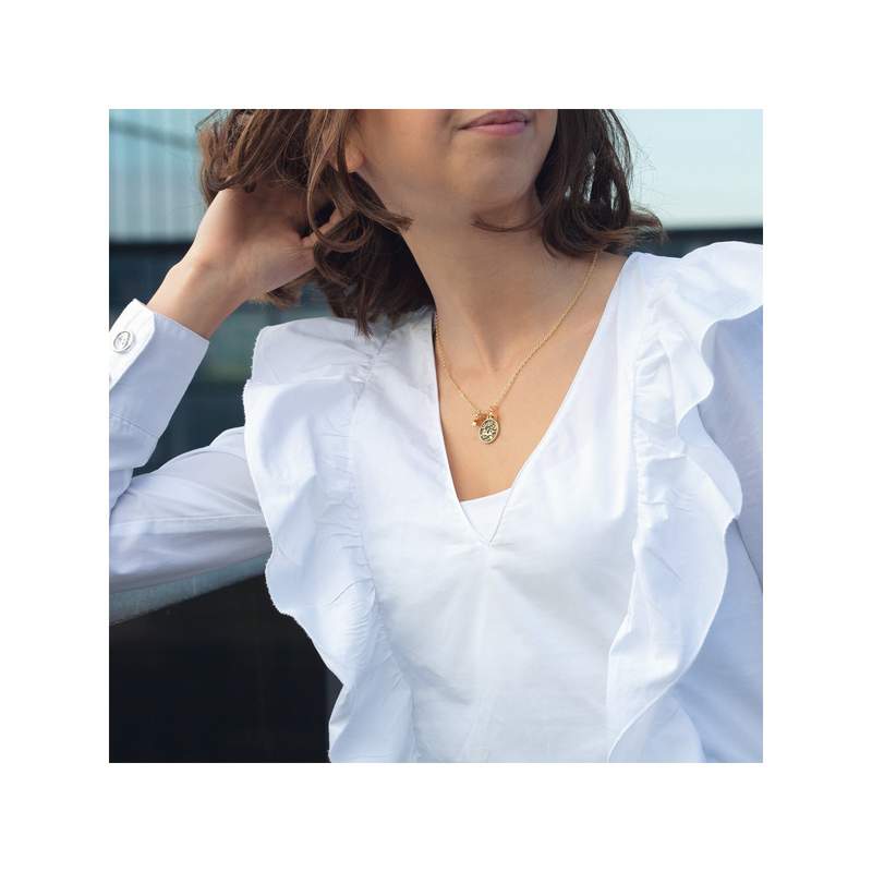 Collier laiton dore vierge - vue porté 2