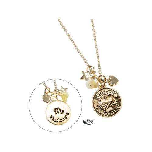 Collier laiton dore scorpion