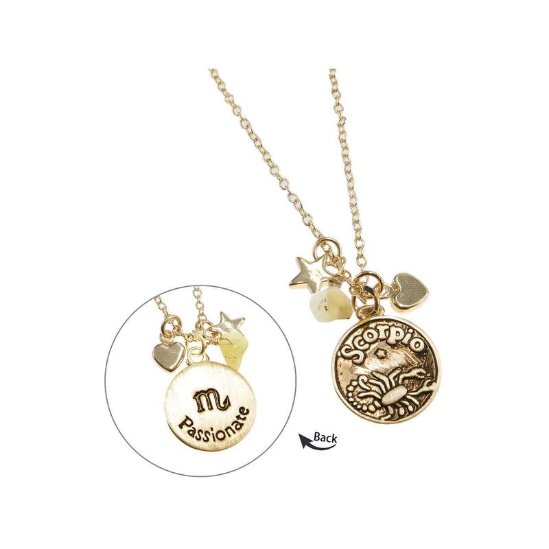 Collier laiton dore scorpion - vue 1