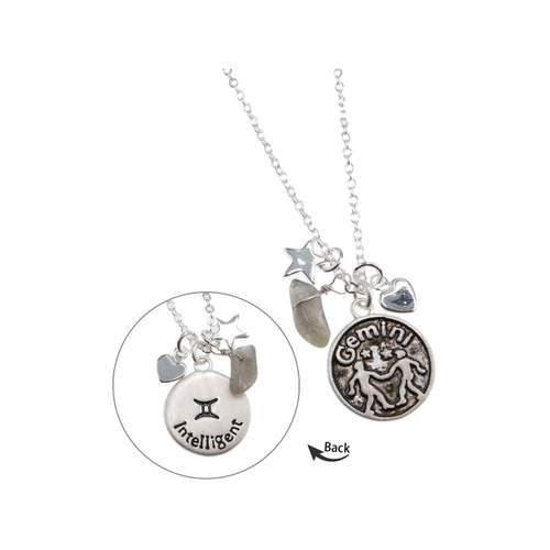 Collier laiton rhodié gémeaux