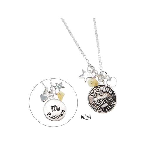 Collier laiton rhodié scorpion