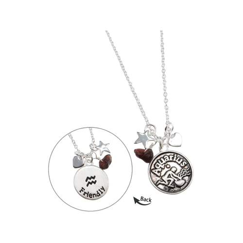 Collier laiton rhodié verseau