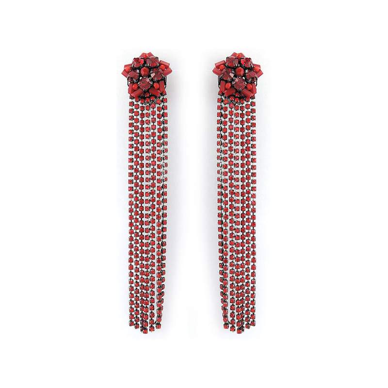 Clips d'oreilles fantaisie rouge - vue 1