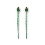 Clips d'oreilles fantaisie verts - vue 1