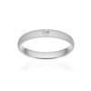 Alliance platine 950 sablé demi-jonc confort 3,5 mm diamant brillant - vue V1