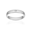 Alliance platine 950 poli demi-jonc confort 4 mm diamant brillant - vue V1