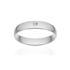 Alliance platine 950 poli demi-jonc confort 4,5 mm diamant brillant - vue V1