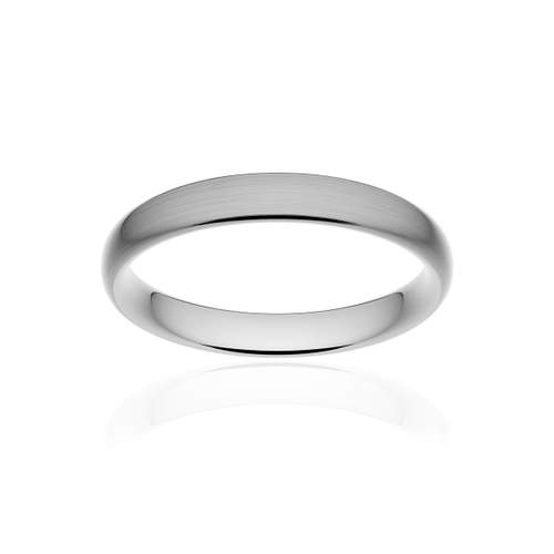 950 platina ring met geborsteld oppervlak en comfortband van 3,5 mm