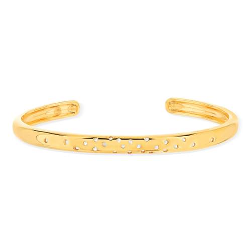 Bracelet plaqué or jaune zirconias 58 mm
