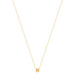Yellow gold plated necklace, zirconia flower design 45 cm - view 2