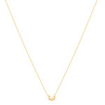 Collier plaqué or jaune, motif lune et étoiles zirconias 45 cm - vue 2