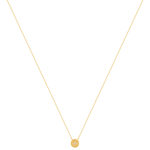 Collier plaqué or jaune médaillon perlé zirconias 45 cm - vue 2