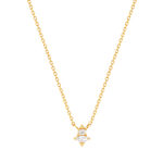 Collier plaqué or jaune, zirconias 45 cm - vue 1