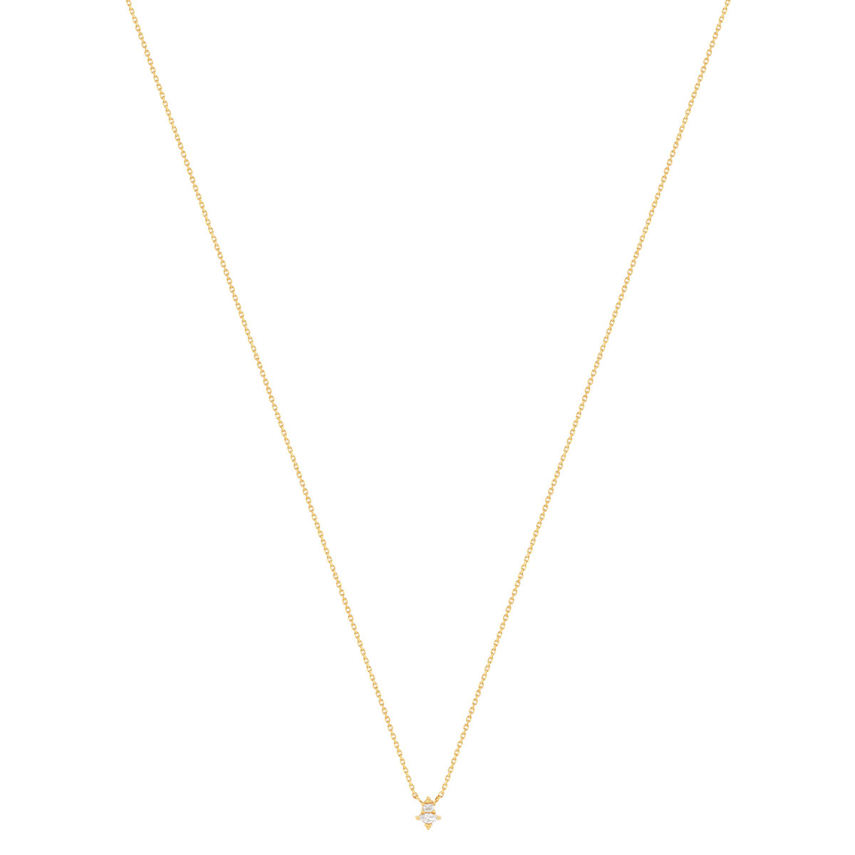Collier plaqué or jaune, zirconias 45 cm - vue 2