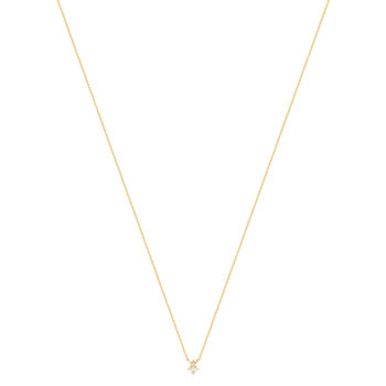 Collier plaqué or jaune, zirconias 45 cm