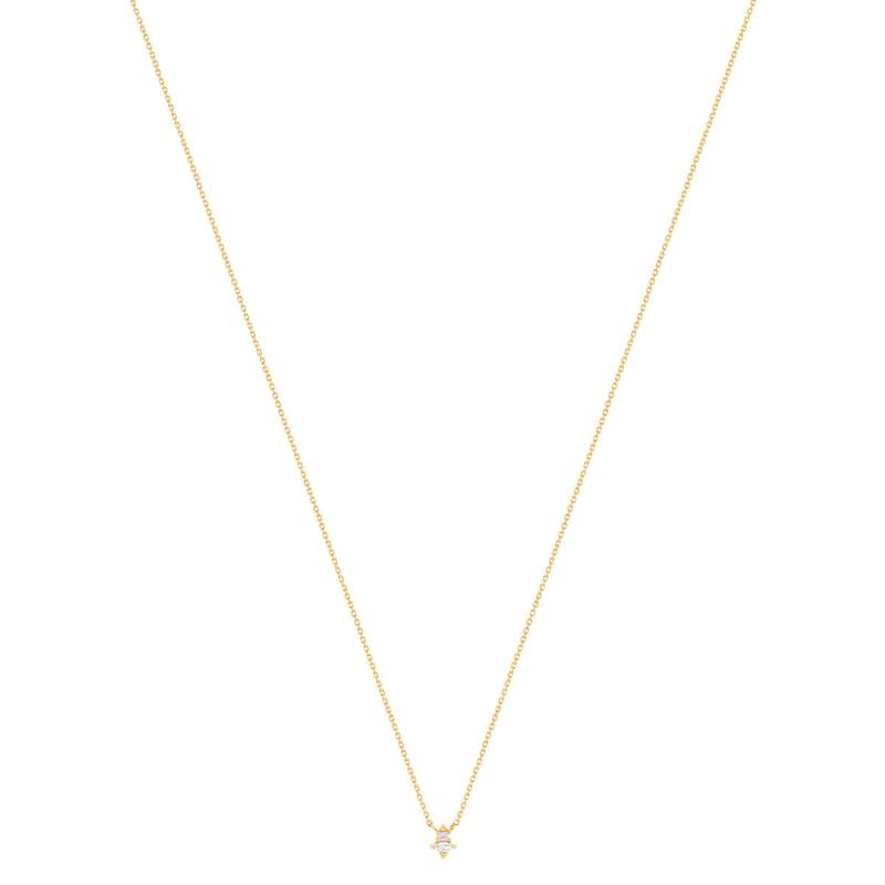 Collier plaqué or jaune, zirconias 45 cm - vue 2