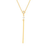 Collier plaqué or jaune, zirconias 45 cm - vue 1