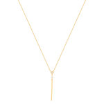 Collier plaqué or jaune, zirconias 45 cm - vue 2